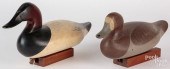 TWO DUCK DECOYS, MID 20TH C.,