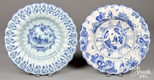 TWO DUTCH BLUE AND WHITE DELFT