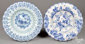 TWO DUTCH BLUE AND WHITE DELFT