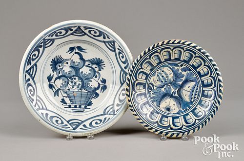 TWO DUTCH BLUE AND WHITE DELFT