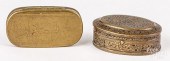 TWO DUTCH BRASS SNUFF BOXESTwo