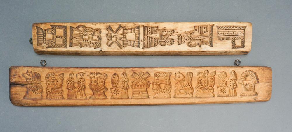 TWO DUTCH CARVED WOOD COOKING