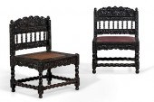 TWO DUTCH COLONIAL EBONY LOW S