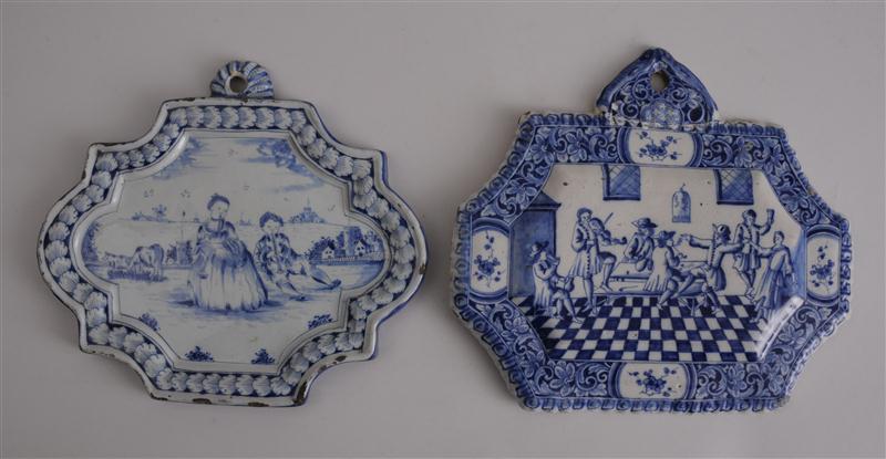 TWO DUTCH DELFT BLUE AND WHITE