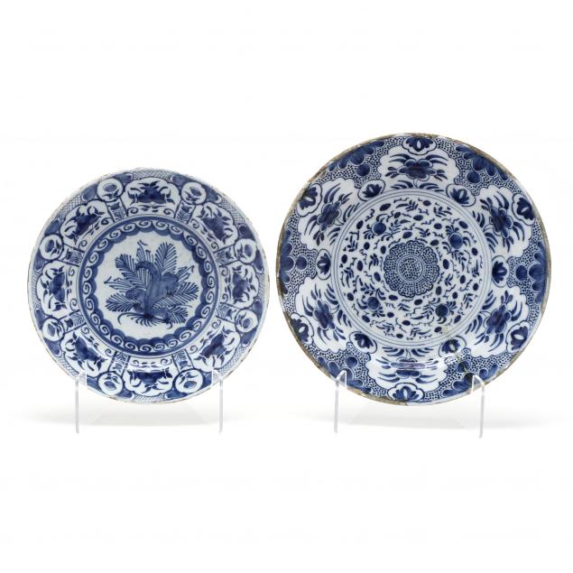 TWO DUTCH DELFT BLUE AND WHITE