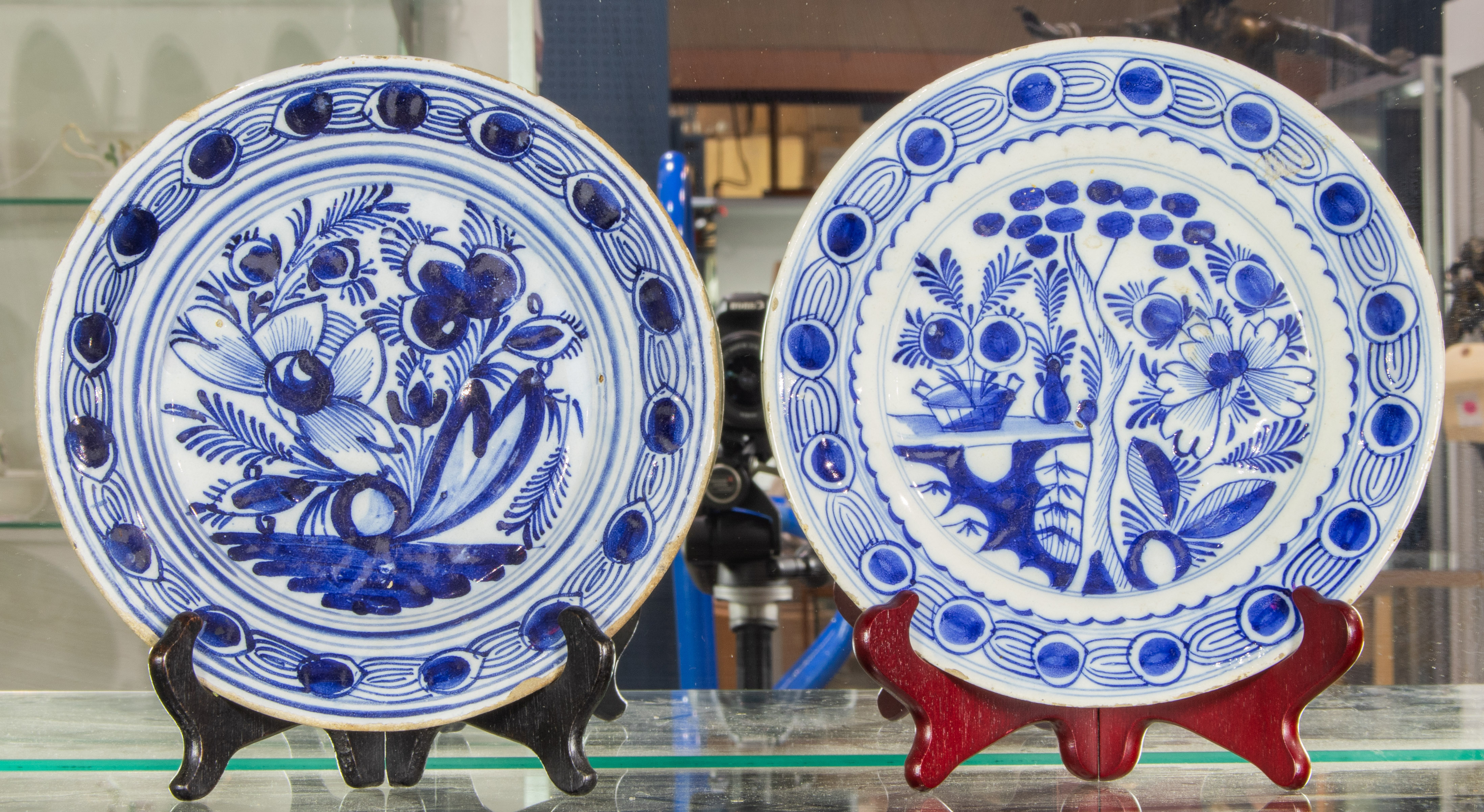 TWO DUTCH DELFT BLUE AND WHITE