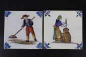 TWO DUTCH DELFT HAND PAINTED C