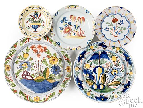 TWO DUTCH DELFTWARE POLYCHROME