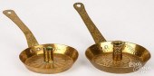 TWO DUTCH EMBOSSED BRASS CHAMB