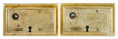TWO DUTCH ENGRAVED BRASS DOOR