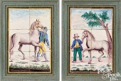 TWO DUTCH HORSEMAN TILE TABLEA