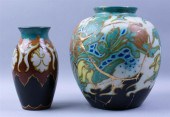 TWO DUTCH POTTERY VASESTWO DUT
