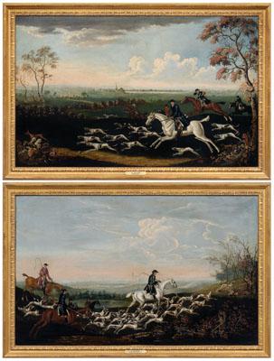 Two Dutch School hunt scenes: