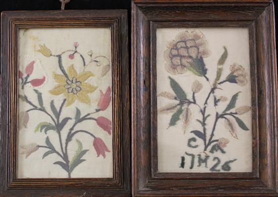 Two early 18th century woolwork