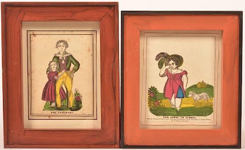 TWO EARLY 19TH CENTURY HAND COLORED