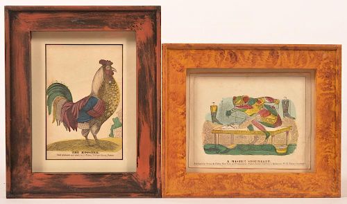 TWO EARLY 19TH CENTURY HAND COLORED