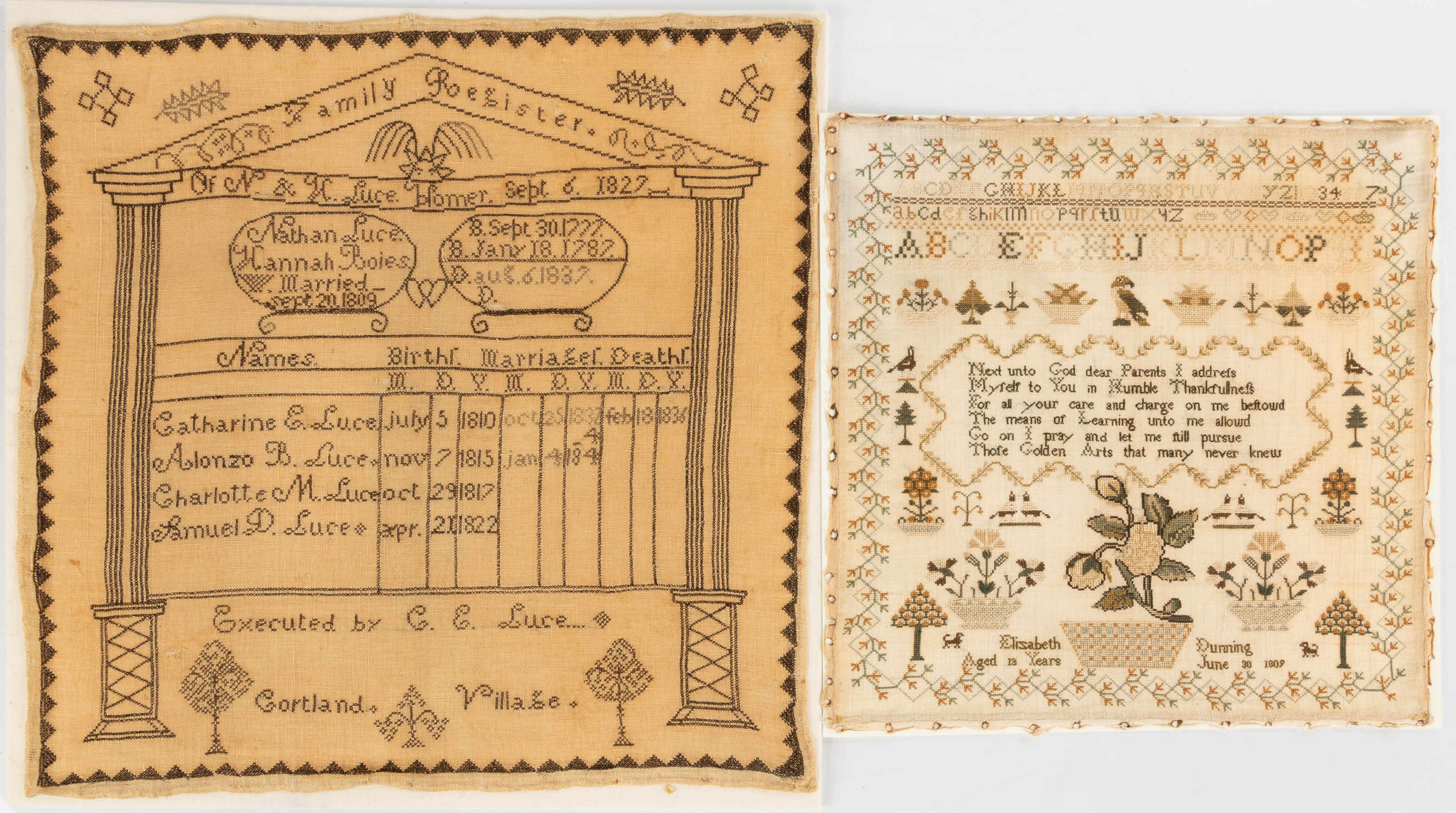 TWO EARLY 19TH CENTURY NEEDLEWORK