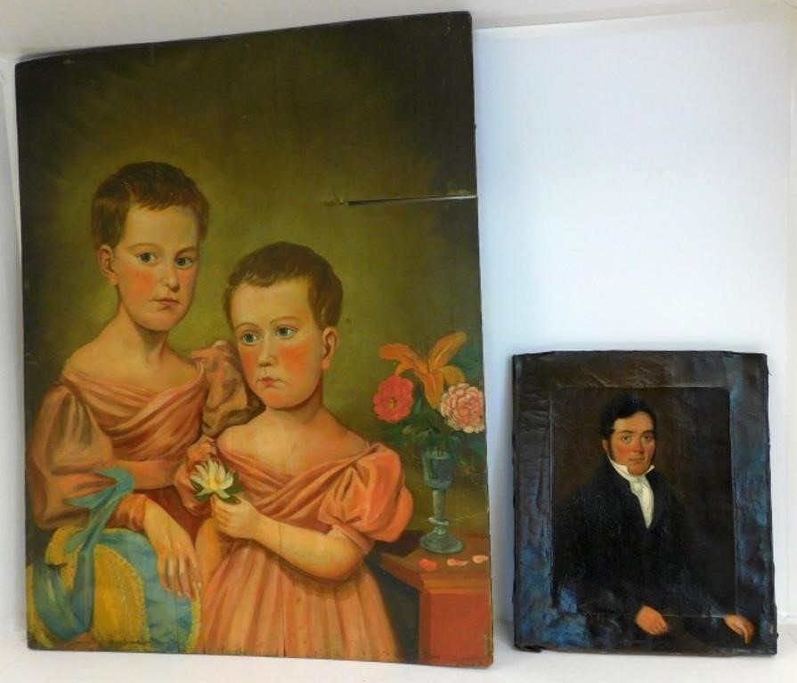 TWO EARLY 19TH CENTURY OIL