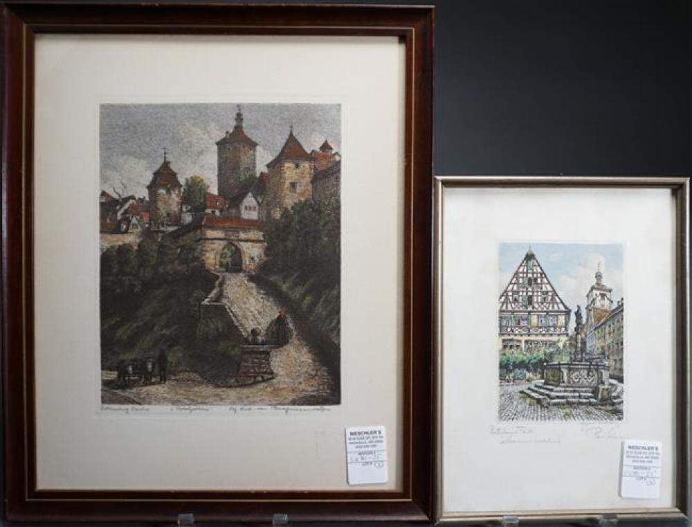 TWO EARLY 20TH CENTURY ETCHINGS