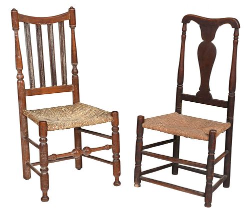 TWO EARLY AMERICAN SIDE CHAIRSNew