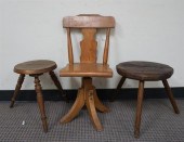 TWO EARLY AMERICAN STOOLS AND