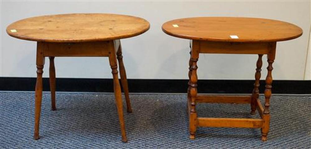 TWO EARLY AMERICAN TURNED MAPLE AND