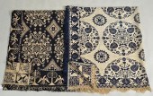 TWO EARLY AMERICAN WOVEN COVER