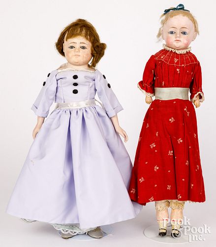 TWO EARLY COMPOSITION DOLLSTwo