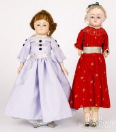 TWO EARLY COMPOSITION DOLLSTwo