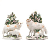 TWO EARLY DERBY PORCELAIN GROU