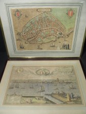 Two early Dutch hand colored m