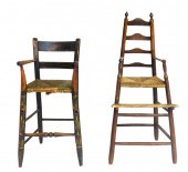 TWO EARLY HIGH CHAIRS FOR CHIL