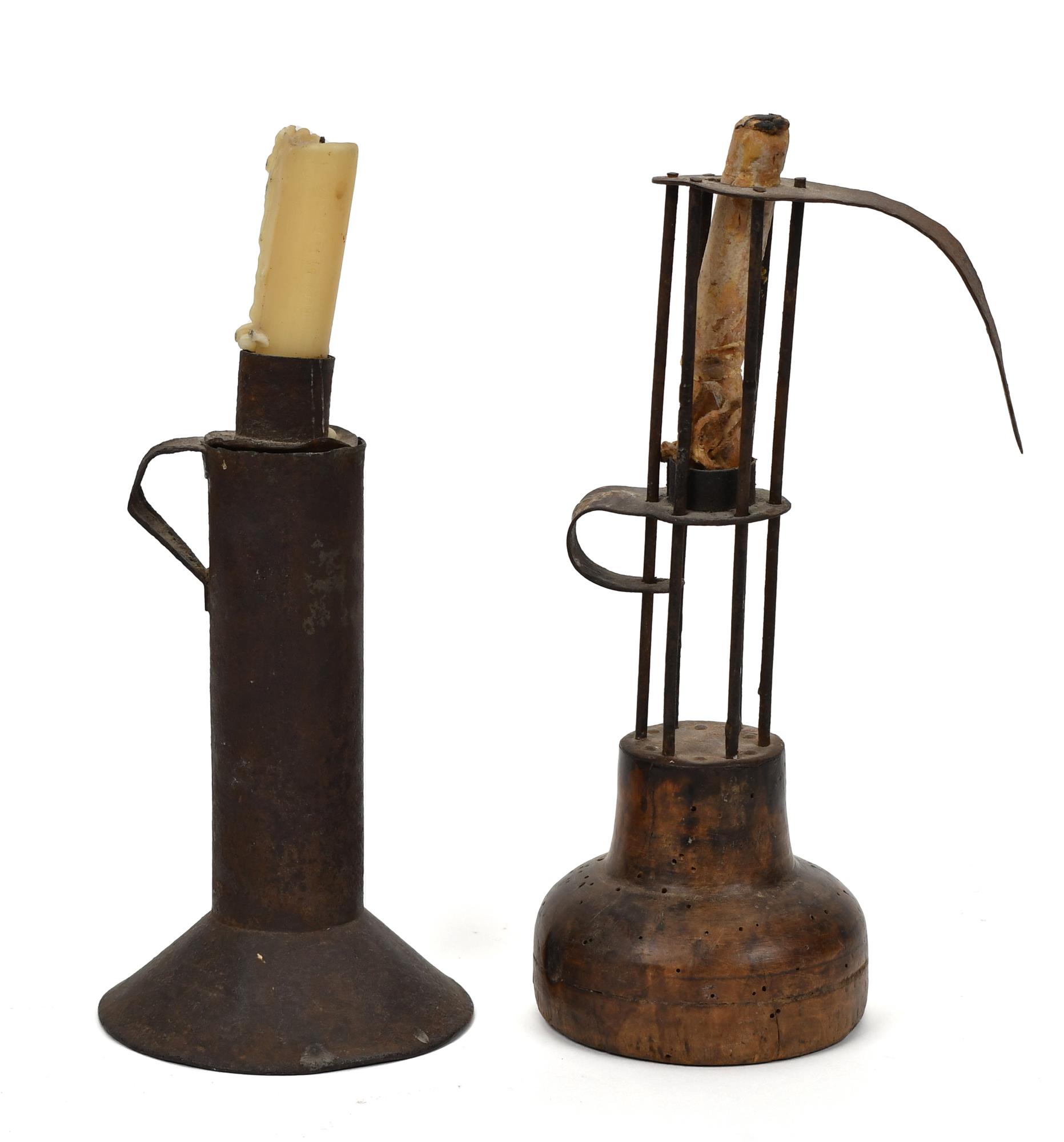 TWO EARLY LIGHTING DEVICES. 18th C.
