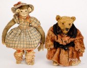 TWO EARLY MOHAIR DRESSED ANIMA