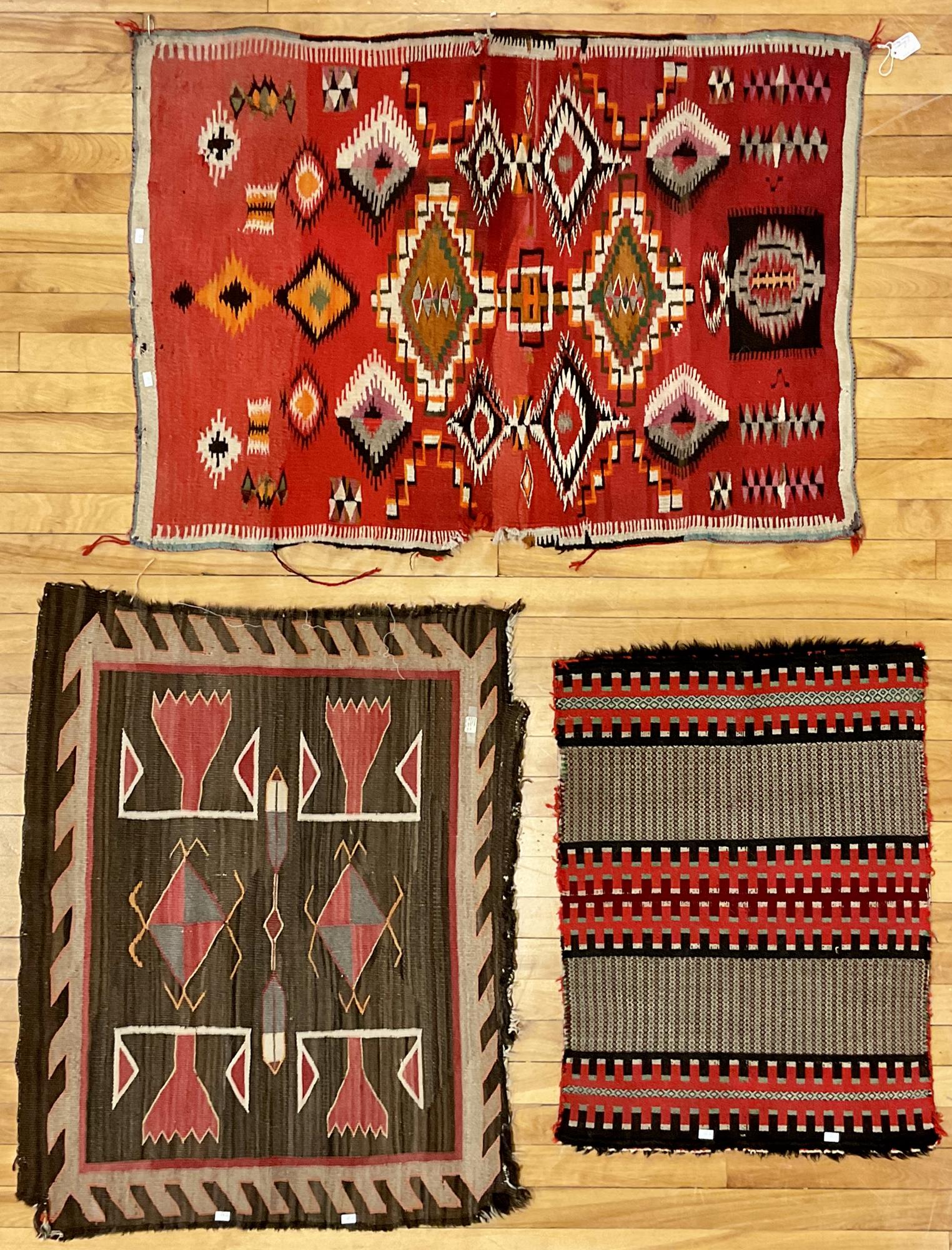 TWO EARLY NAVAJO RUGS AND