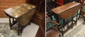 TWO EARLY OAK DROPLEAF TABLES,