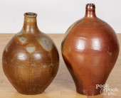 TWO EARLY OVOID STONEWARE JUGS