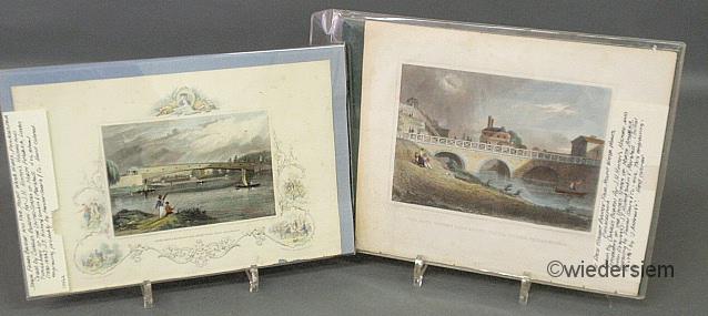 Two early Philadelphia hand-colored
