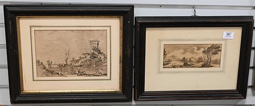 TWO EARLY WATERCOLORS OF
