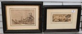 TWO EARLY WATERCOLORS OF LANDS