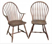TWO EARLY WINDSOR CHAIRS, HAVI