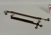 TWO EARLY WROUGHT IRON TRAMMEL