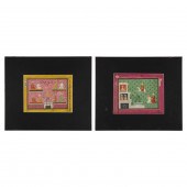 TWO EAST INDIAN MINIATURE MANU