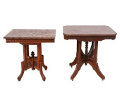 TWO EASTLAKE MARBLE TOP PARLOR