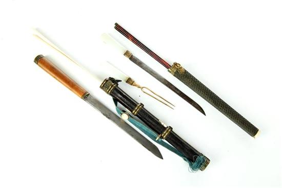 TWO EATING UTENSIL SETS.  China 