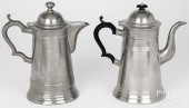 TWO EBEN SMITH PEWTER COFFEEPO
