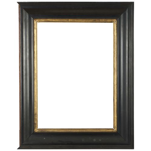 TWO EBONIZED AND PACEL-GILT