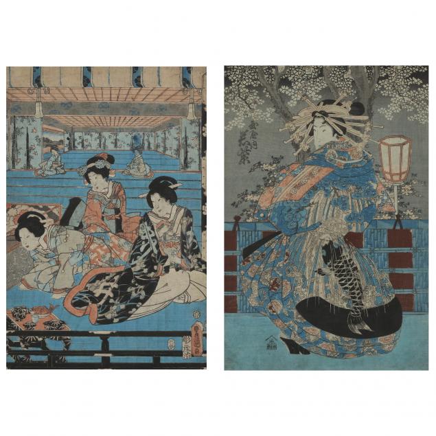 TWO EDO PERIOD JAPANESE WOODBLOCK