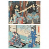 TWO EDO PERIOD JAPANESE WOODBL