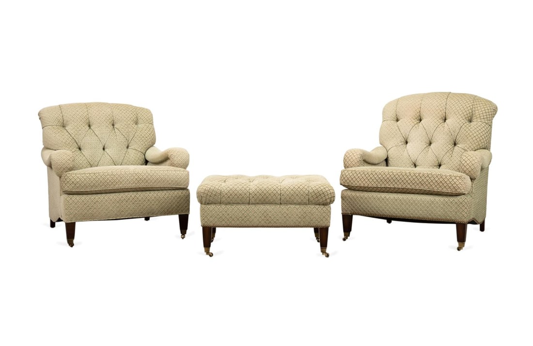 TWO EDWARD FERRELL CLUB CHAIRS